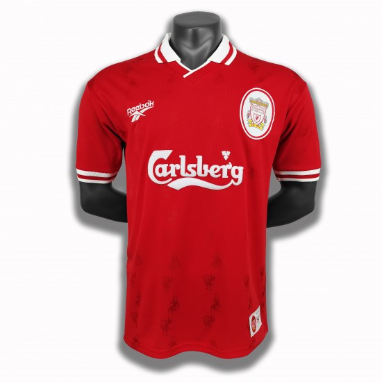 Camisola Manchester United Retro Equipamento Primeiro 1996-1997 Manga Curta